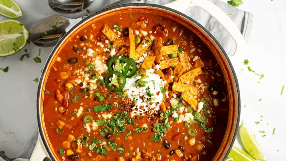 Vegan Lentil Tortilla Soup image