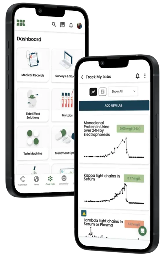 Phones with HealthTree app open