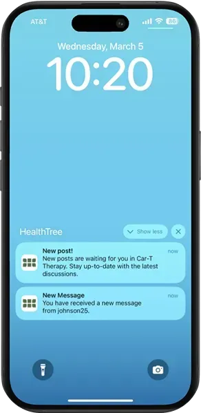 Phones with HealthTree app open