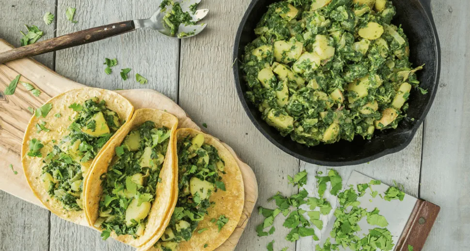 Spinach Potato Tacos image