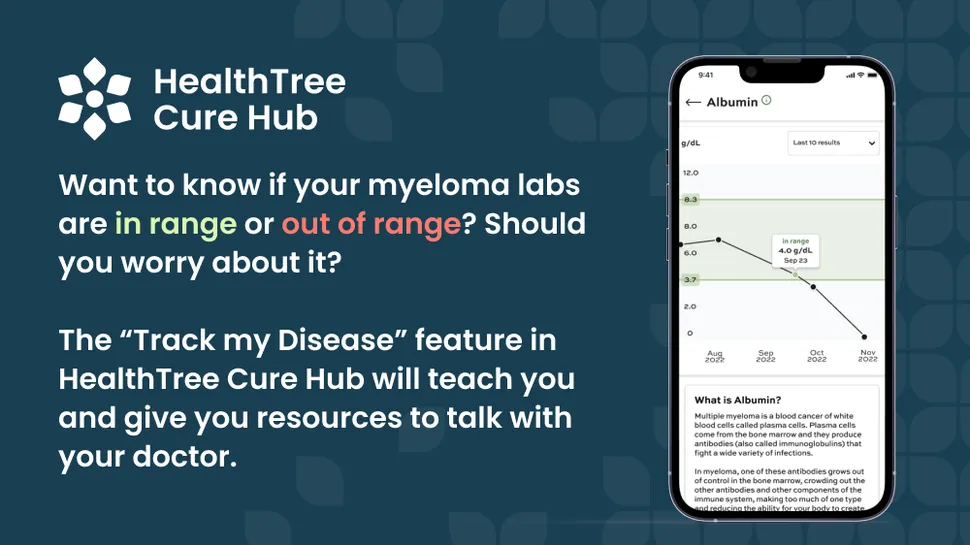 Track Your Myeloma Labs with HealthTree Cure Hub image